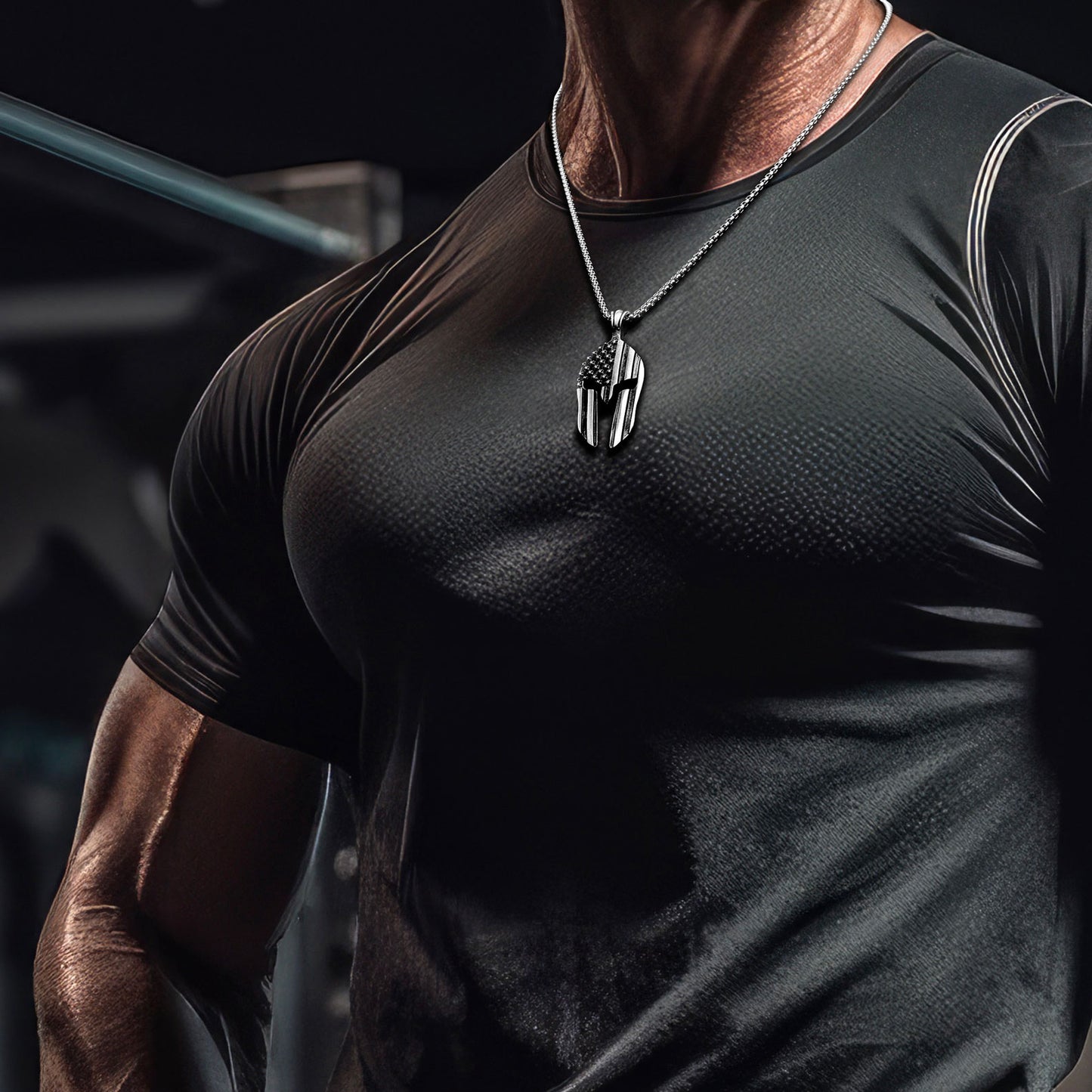 Gift Set for Men AR 15 Funny Workout Gym T-Shirt with Spartan Warrior Pendant T-Shirt GYMISH LIFESTYLE