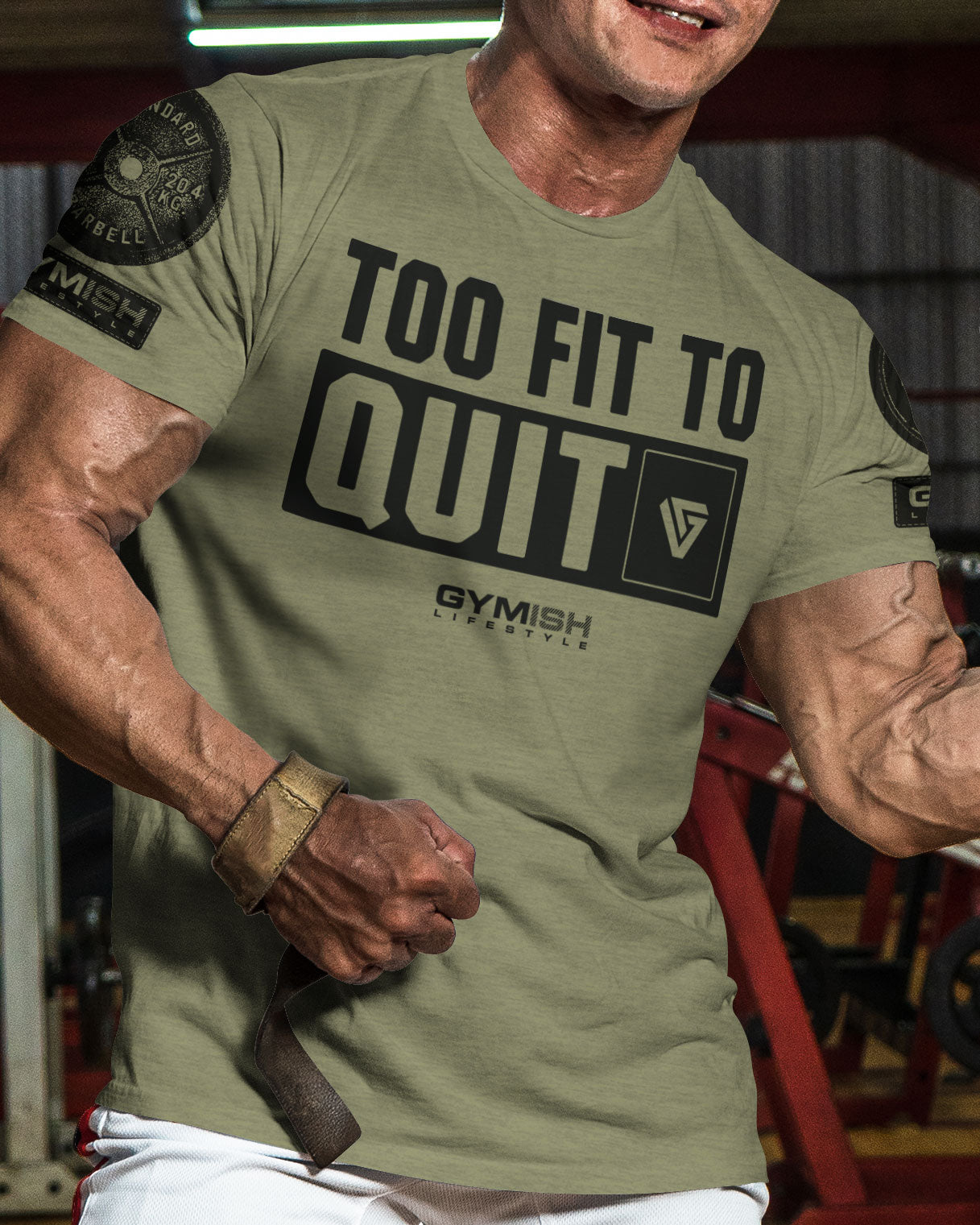 088. Too Fit To Quit Motivational Gym Shirt Funny T-Shirt for Men T-Shirt GYMISH LIFESTYLE