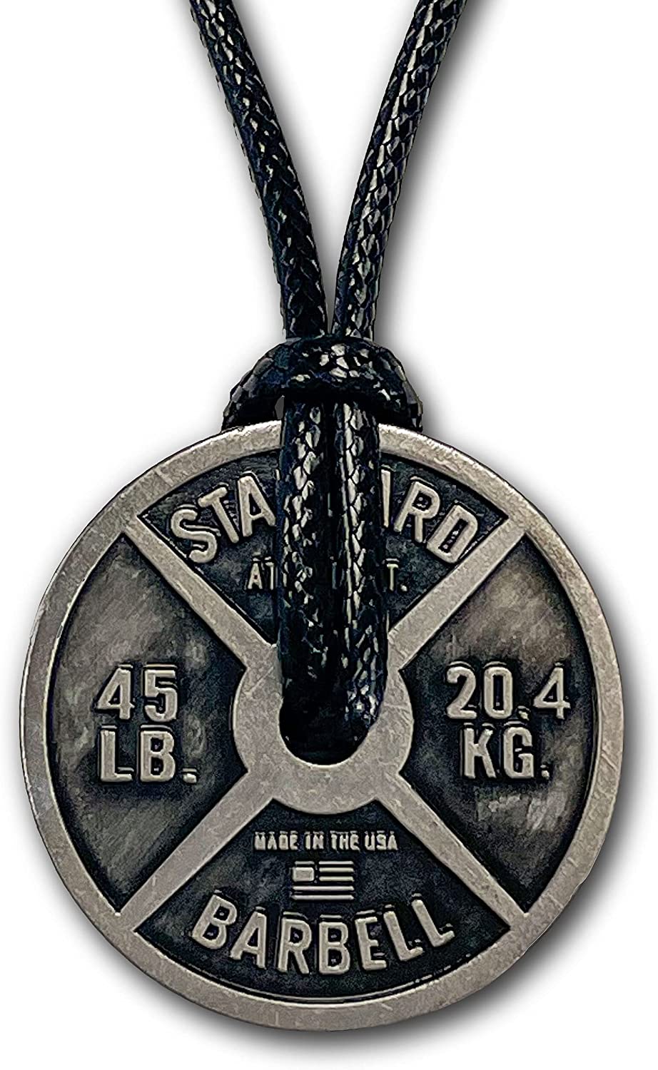 Workout Necklace For Men, Weight Plate Necklace, Adjustable Leather Cord Necklace GYMISH LIFESTYLE