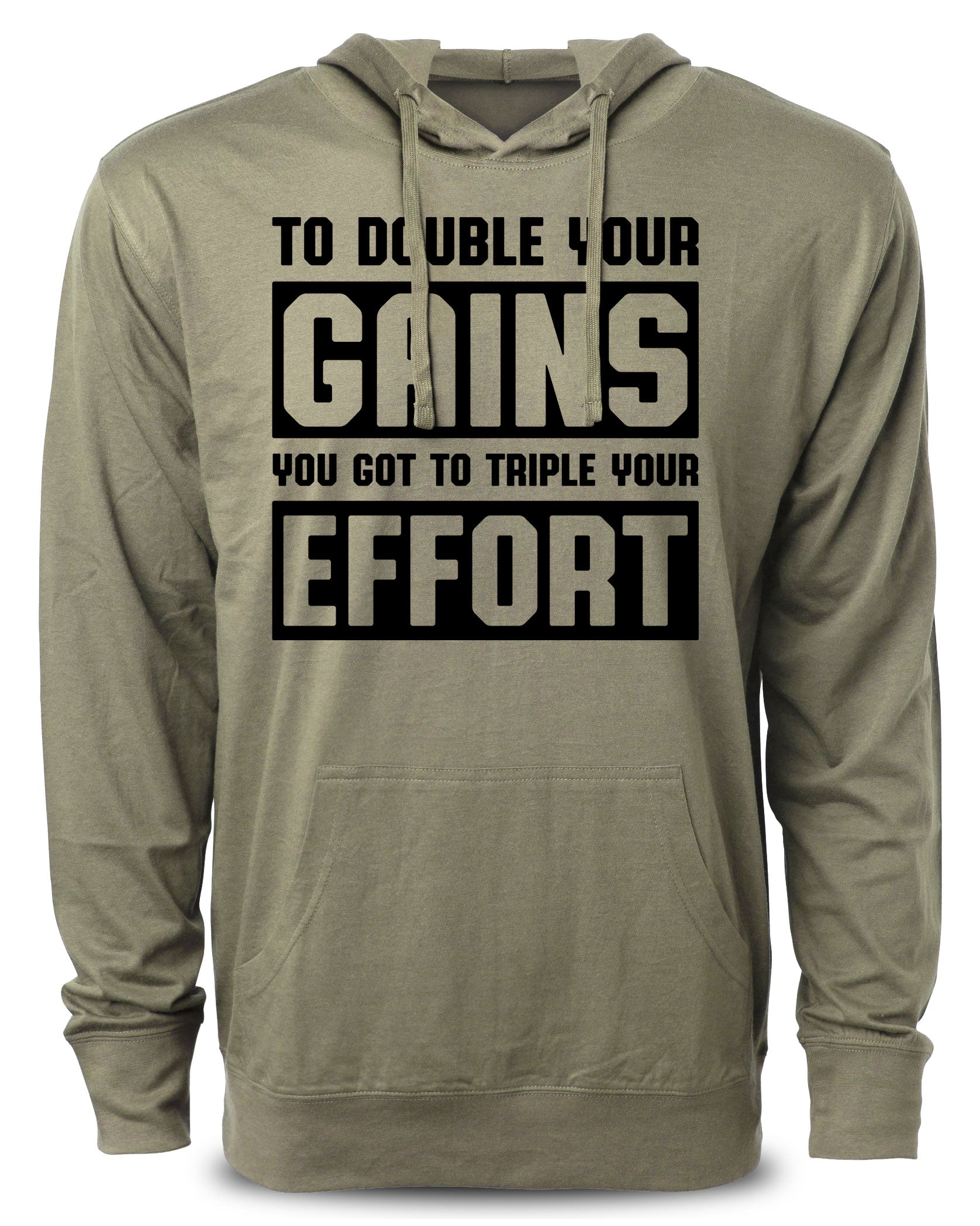 053. Double Your Gains Funny Workout Hoodie for Men Hoodie Military Hoodie T-Shirt GYMISH LIFESTYLE