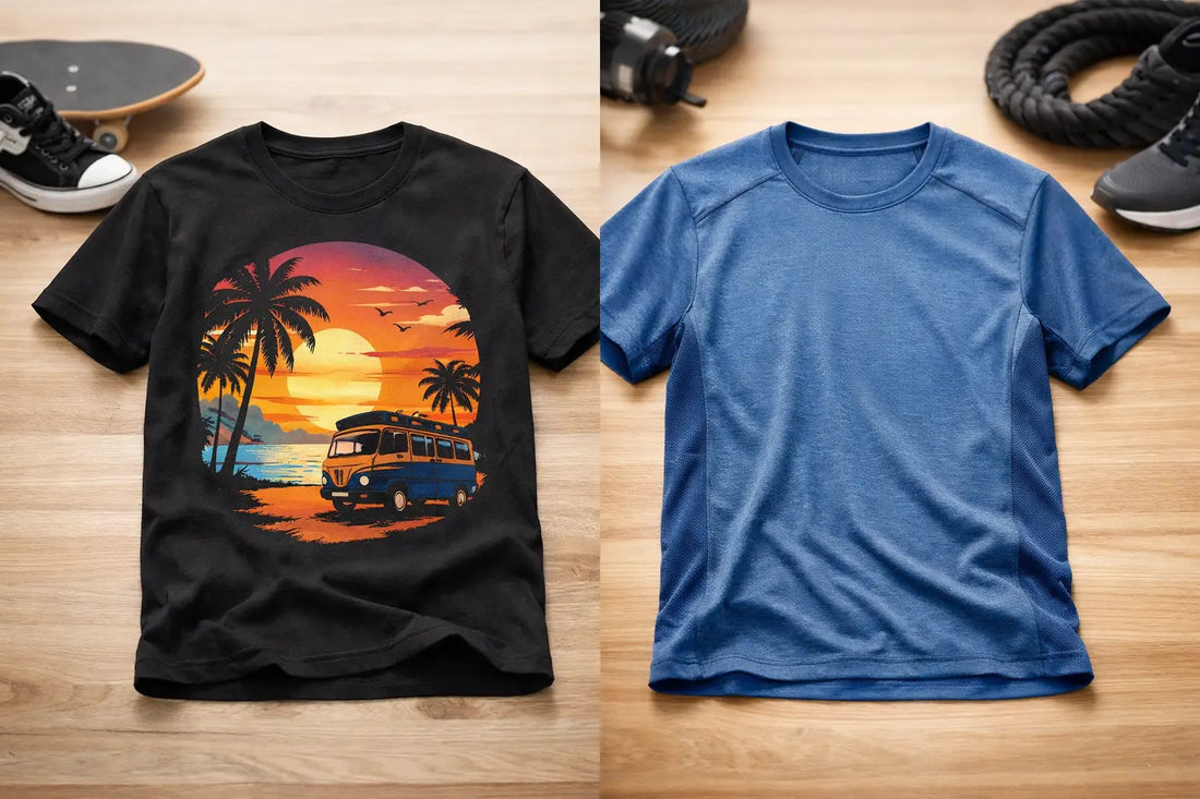Graphic Tee vs Performance Shirt