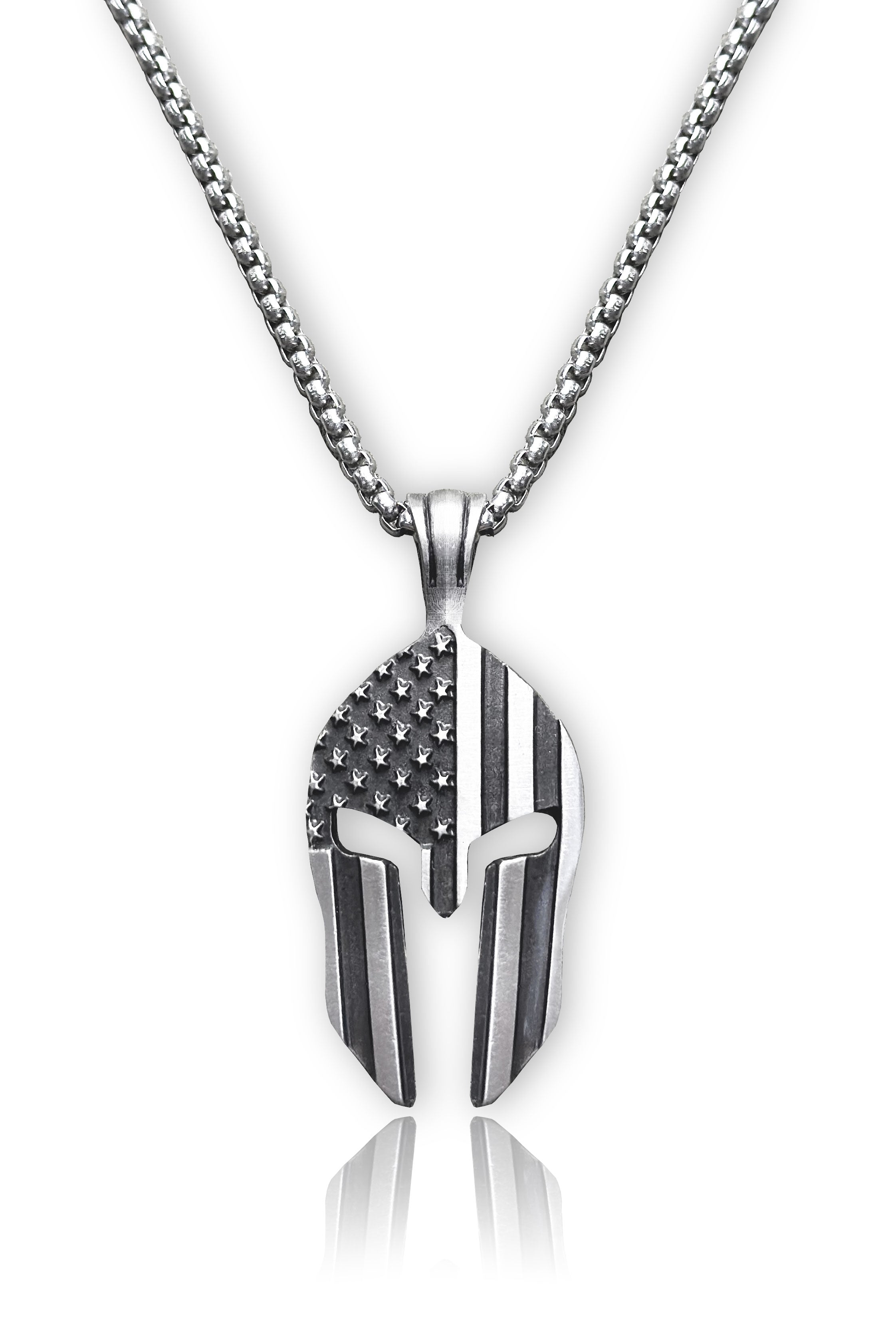 American Flag Patriotic Spartan Warrior Necklace for Men – Gymish