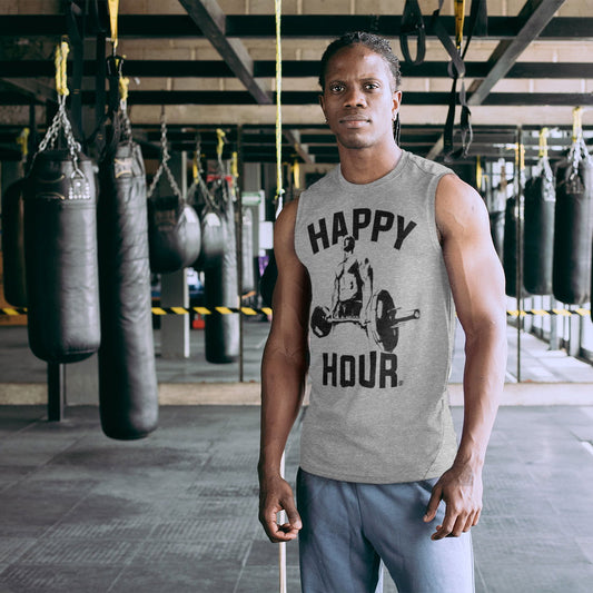 002. Happy Hour Workout T-Shirt - Gymish - - #Gym Shirts# - - #Workout T-Shirts#
