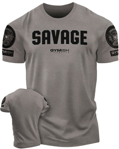 003. Savage Funny Motivational Workout Gym T-Shirt for Men