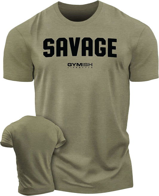 003. Savage Workout T-Shirt - Gymish - - #Gym Shirts# - - #Workout T-Shirts#