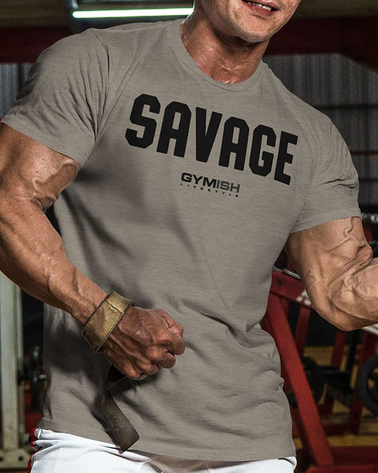 003. Savage Workout T-Shirt - Gymish - - #Gym Shirts# - - #Workout T-Shirts#