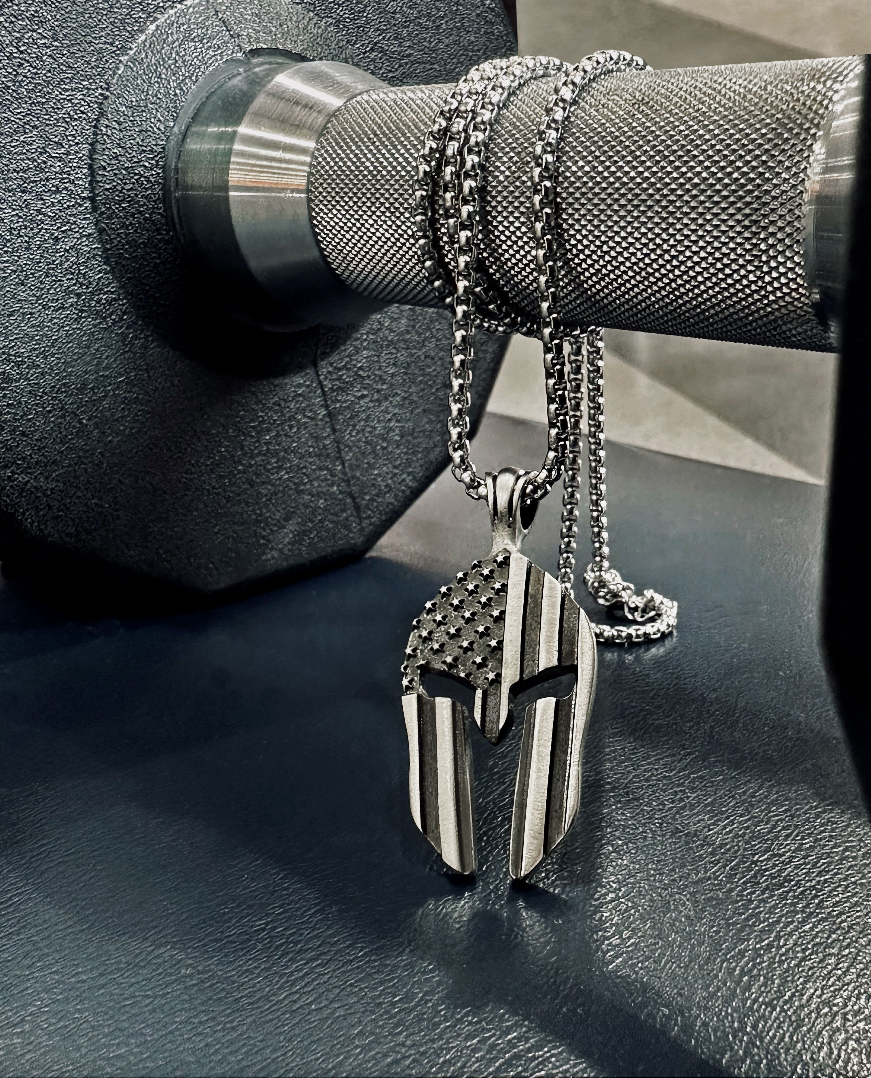 American Flag Patriotic Spartan Warrior Necklace for Men – Gymish