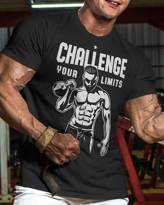 006. Challenge Your Limits Workout T-Shirt - Gymish - - #Gym Shirts# - - #Workout T-Shirts#