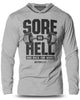008. Sore As Hell Lightweight Long Sleeve Hooded T-shirt for Men