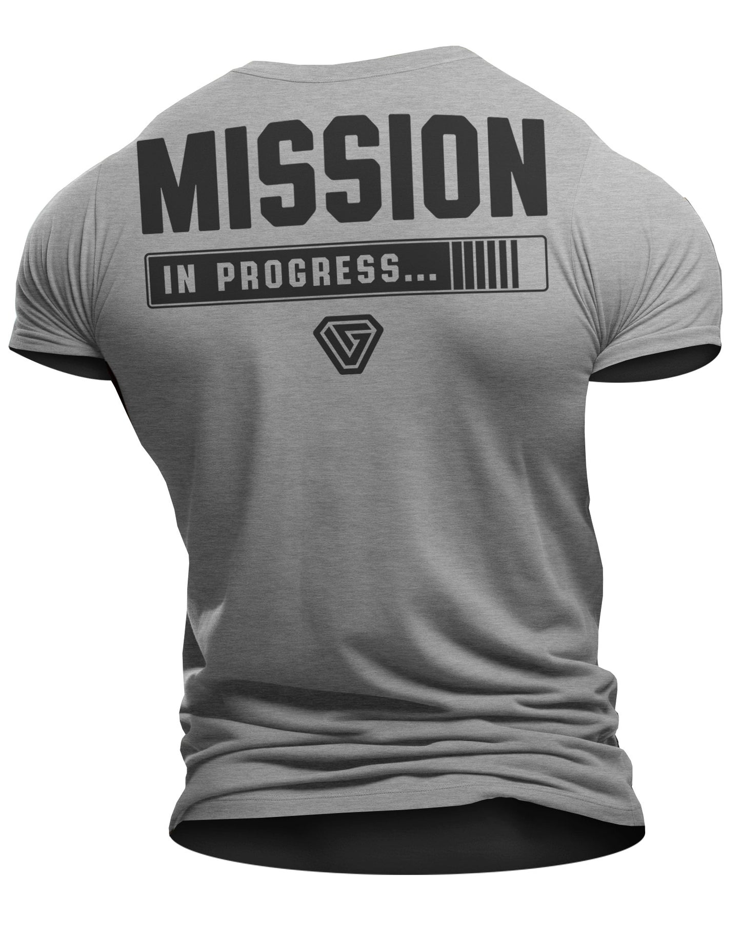 099. Mission In Progress Back Design Workout T-Shirt for Men