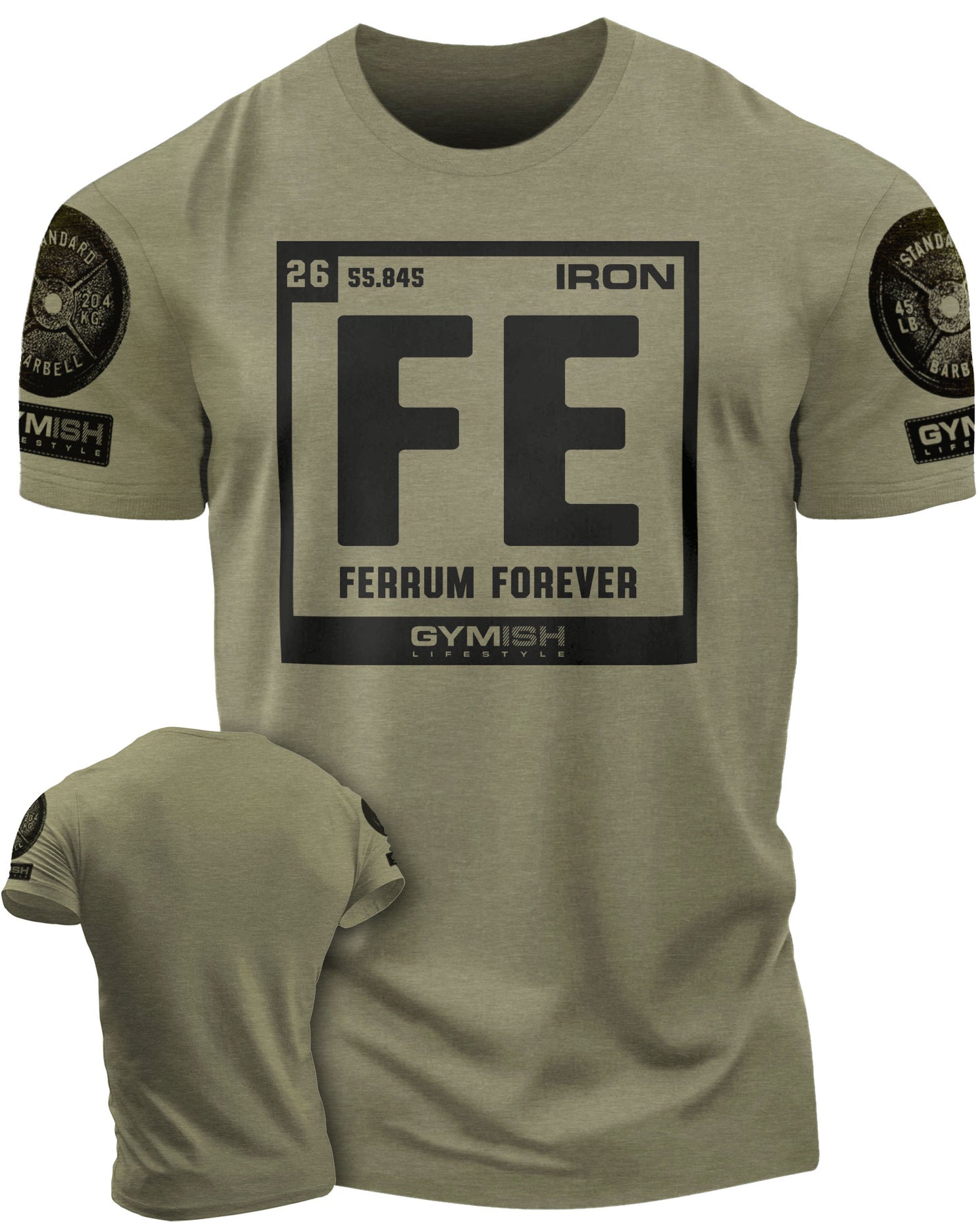 127. Ferrum Forever Funny Motivational Workout Gym T-Shirt for Men T-Shirt Military with Sleeve Logo T-Shirt GYMISH LIFESTYLE