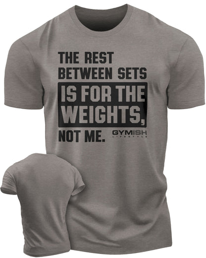 109. Rest Between Sets Funny Motivational Workout Gym T-Shirt for Men T-Shirt Warm Grey T-Shirt GYMISH LIFESTYLE