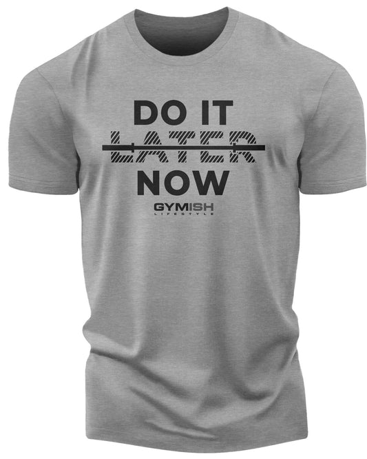 157. Do It Now Funny Motivational Workout Gym T-Shirt for Men T-Shirt Heather Grey T-Shirt GYMISH LIFESTYLE