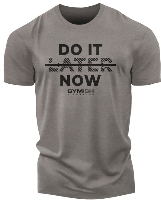 157. Do It Now Funny Motivational Workout Gym T-Shirt for Men T-Shirt Warm Grey T-Shirt GYMISH LIFESTYLE