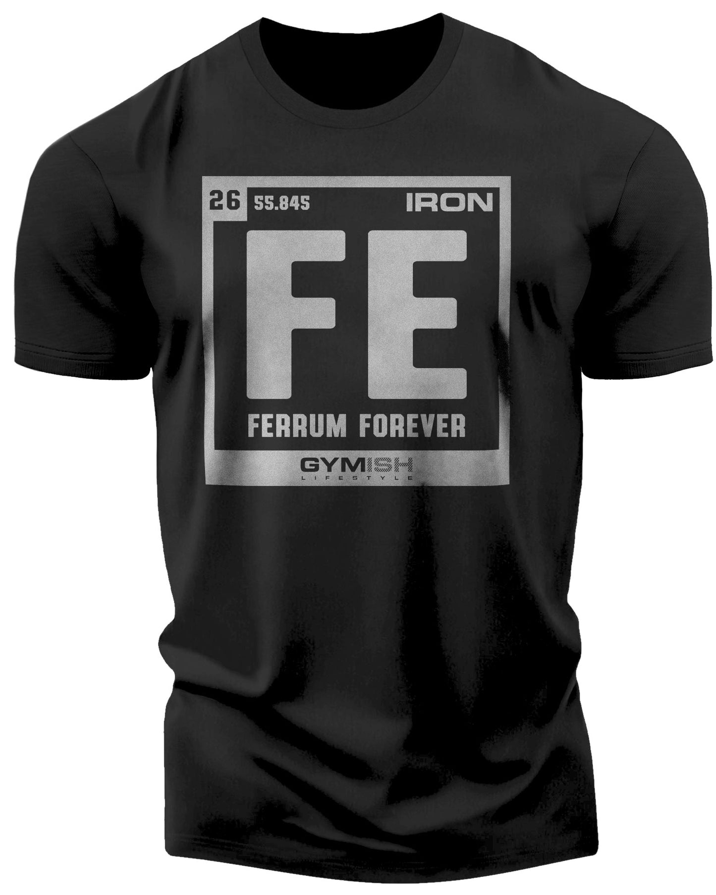 127. Ferrum Forever Funny Motivational Workout Gym T-Shirt for Men T-Shirt Silver On Black T-Shirt GYMISH LIFESTYLE