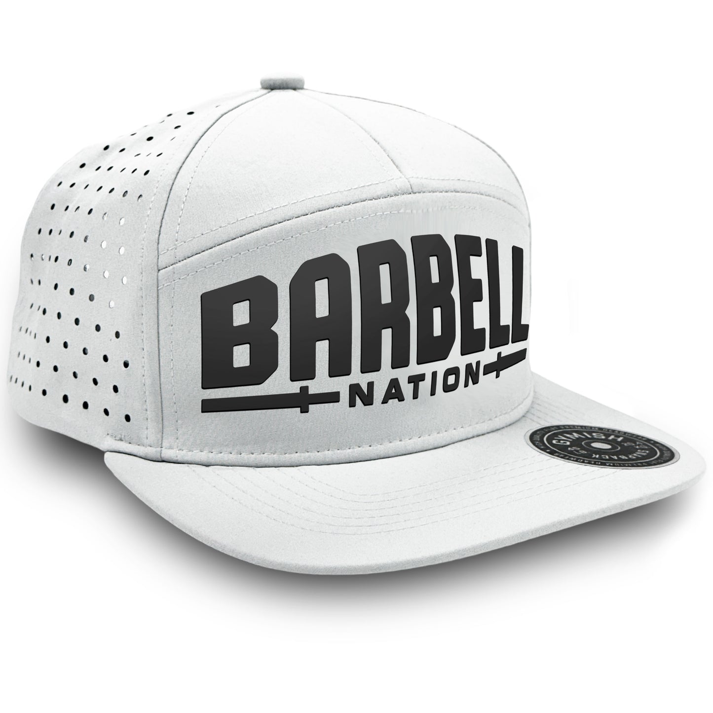 Gymish Barbell Nation Workout Hats for Men GYMISH-HAT-WHITE Hat GYMISH LIFESTYLE