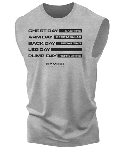 054. Gym Days Leg Day Workout Muscle Tank Top for Men Heather Grey T-Shirt GYMISH LIFESTYLE