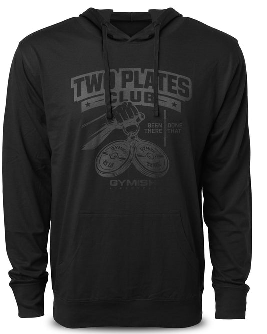 153. Two Plates Funny Workout Gym Hoodie for Men Hoodie Black On Black Hoodie T-Shirt GYMISH LIFESTYLE