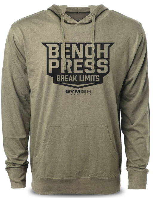 025. Bench Press Funny Workout Gym Hoodie for Men Hoodie Military Hoodie T-Shirt GYMISH LIFESTYLE