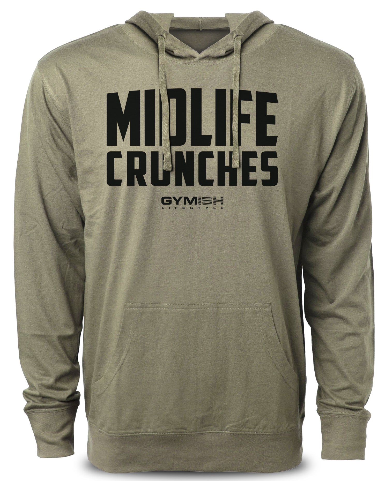 082. Midlife Crunches Funny Workout Hoodie for Men Hoodie Military Hoodie T-Shirt GYMISH LIFESTYLE