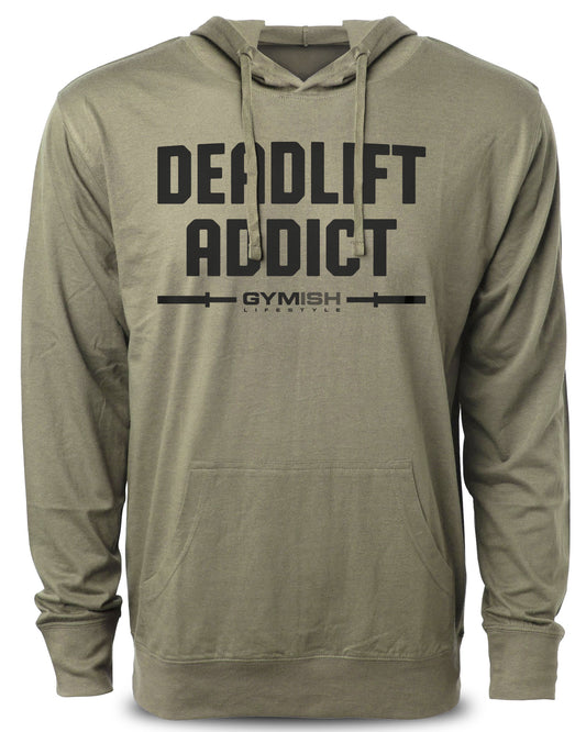 107. Deadlift Addict Funny Workout Hoodie for Men Hoodie Military Hoodie T-Shirt GYMISH LIFESTYLE
