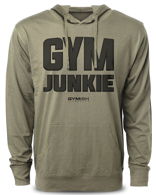 GYMISH Gym Junkie Workout Funny Hoodie for Men Hoodie Military Hoodie T-Shirt GYMISH LIFESTYLE