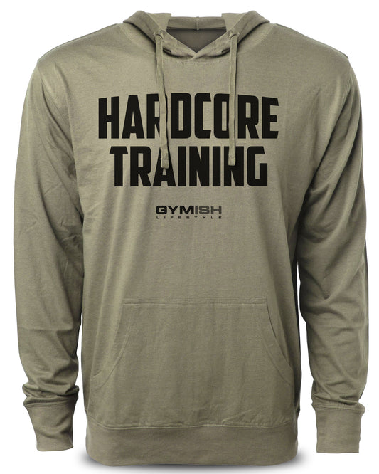 080. Hardcore Training Motivational Workout Hoodie for Men