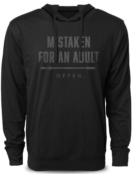 156. Mistaken Funny Workout Gym Hoodie for Men Hoodie Black On Black Hoodie T-Shirt GYMISH LIFESTYLE