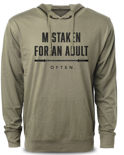 156. Mistaken Funny Workout Gym Hoodie for Men Hoodie Military Hoodie T-Shirt GYMISH LIFESTYLE