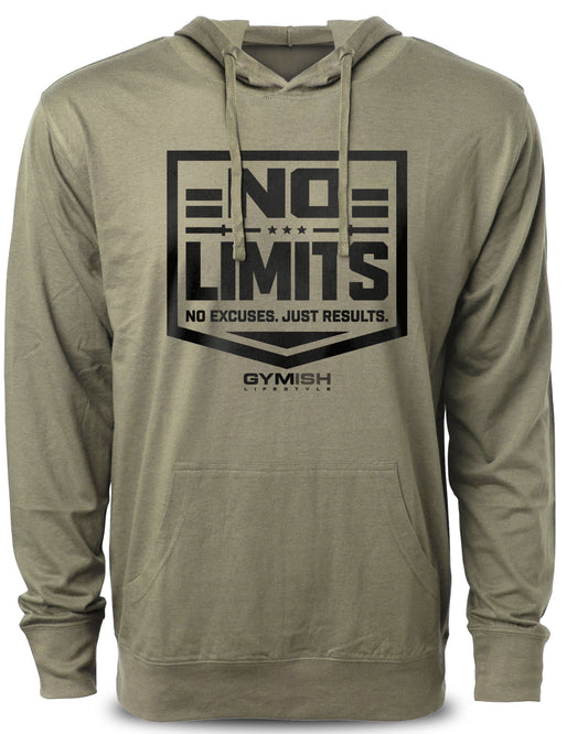 155. No Limits Funny Workout Gym Hoodie for Men Hoodie Military Hoodie T-Shirt GYMISH LIFESTYLE