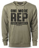 102. One More Rep Funny Workout Hoodie for Men