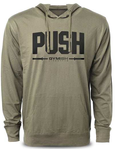 141. Push Funny Workout Gym Hoodie for Men Hoodie Military Hoodie T-Shirt GYMISH LIFESTYLE