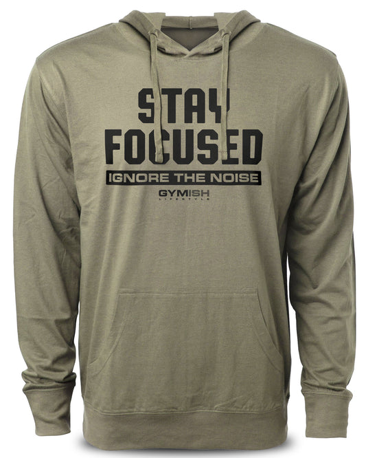 111. Stay Focused Funny Workout Hoodie for Men Hoodie Military Hoodie T-Shirt GYMISH LIFESTYLE