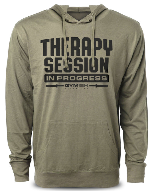 128. Therrapy Session Funny Workout Hoodie for Men Hoodie Military Hoodie T-Shirt GYMISH LIFESTYLE