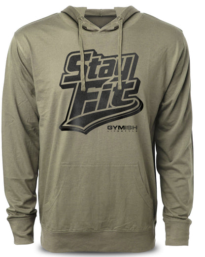 131. Stay Fit Funny Workout Gym Hoodie for Men Hoodie Military Hoodie T-Shirt GYMISH LIFESTYLE