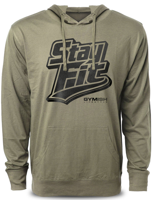 131. Stay Fit Funny Workout Gym Hoodie for Men Hoodie Military Hoodie T-Shirt GYMISH LIFESTYLE