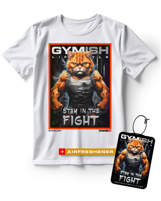 Cat Stay in The Fight Workout Gym Shirts