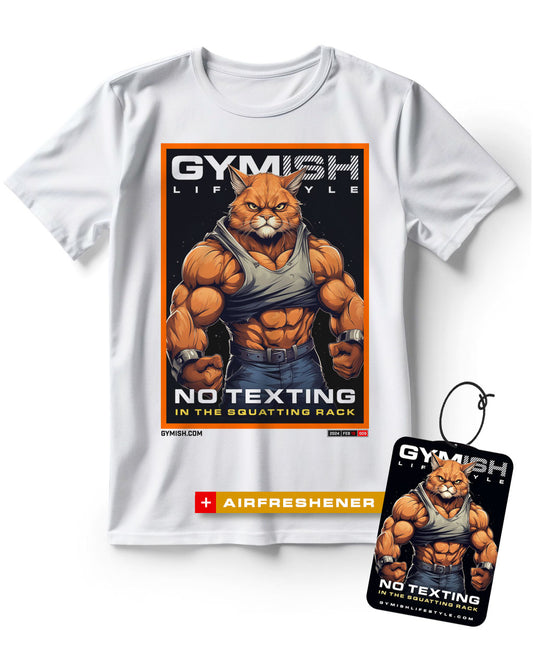 Cat No Texting Workout Gym Shirt