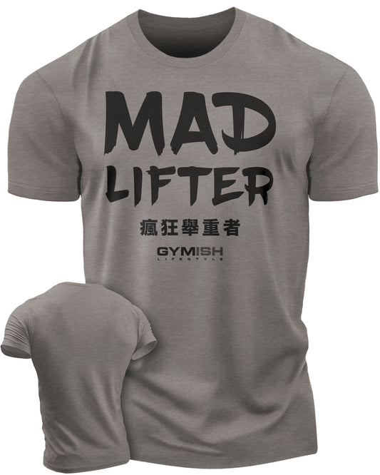 123. Mad Lifter Funny Motivational Workout Gym T-Shirt for Men T-Shirt Warm Grey T-Shirt GYMISH LIFESTYLE