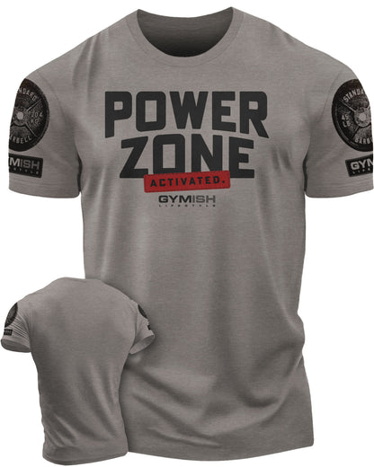150. Activated Funny Motivational Workout Gym T-Shirt for Men T-Shirt Warm Grey with Sleeve Logo T-Shirt GYMISH LIFESTYLE