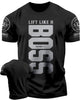 012. Lift Like A Boss Funny Motivational Workout Gym T-Shirt for Men