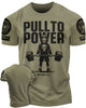 096. PULL TO POWER Funny Workout Gym T-Shirt for Men