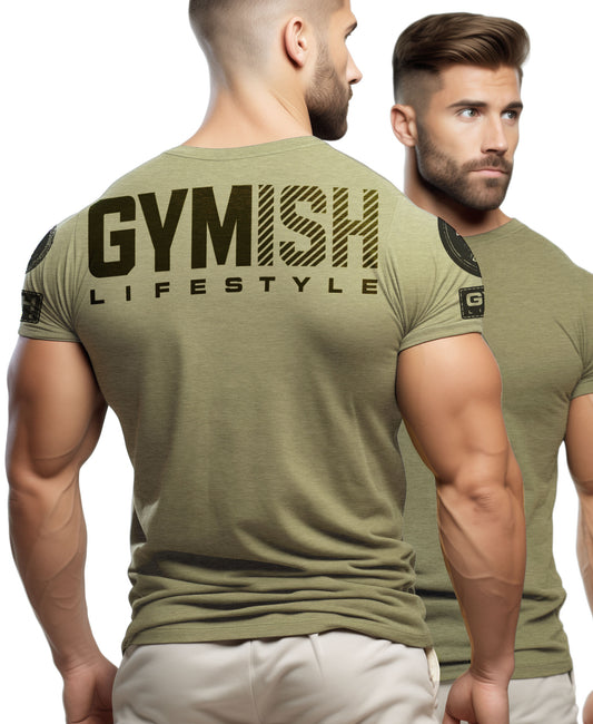 091. Gymish Lifestyle Back design Funny Workout Gym T-Shirt for Men T-Shirt GYMISH LIFESTYLE