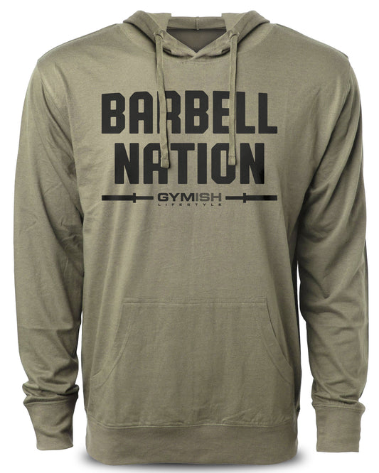 106. Barbell Nation Funny Workout Hoodie for Men Hoodie Military Hoodie T-Shirt GYMISH LIFESTYLE