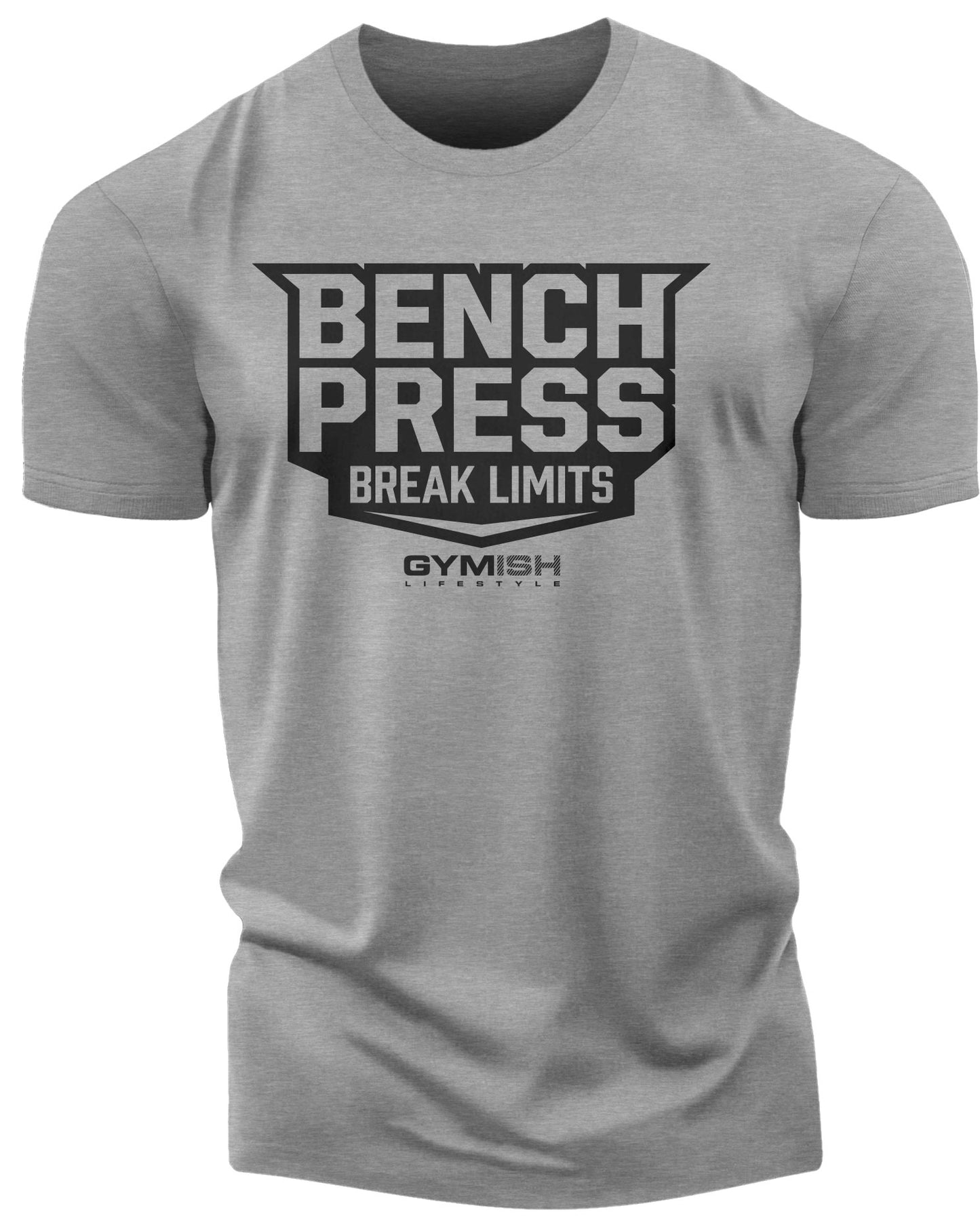 025. Bench Press Funny Motivational Workout Gym T-Shirt for Men T-Shirt Heather Grey T-Shirt GYMISH LIFESTYLE