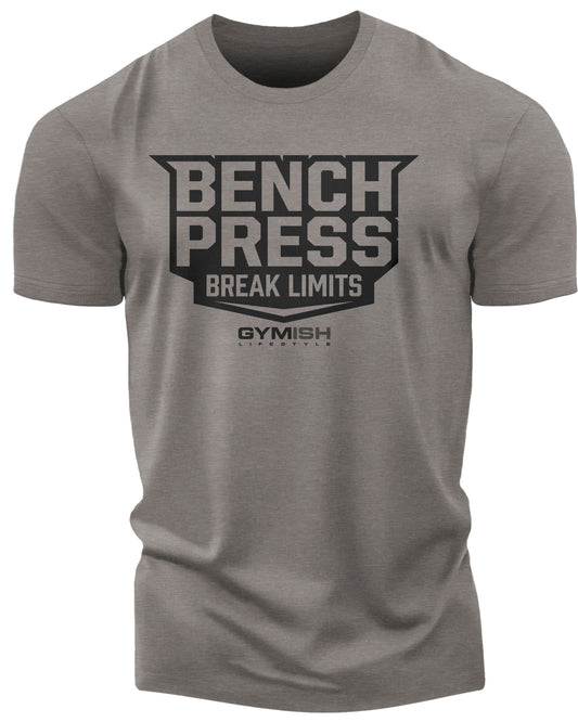 025. Bench Press Funny Motivational Workout Gym T-Shirt for Men T-Shirt Warm Grey T-Shirt GYMISH LIFESTYLE