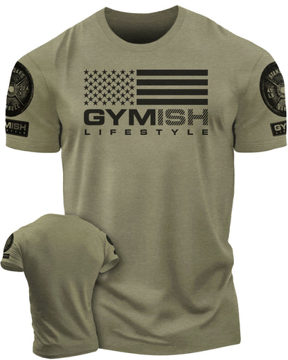 074. Gymish Flag (4) Workout T-Shirt