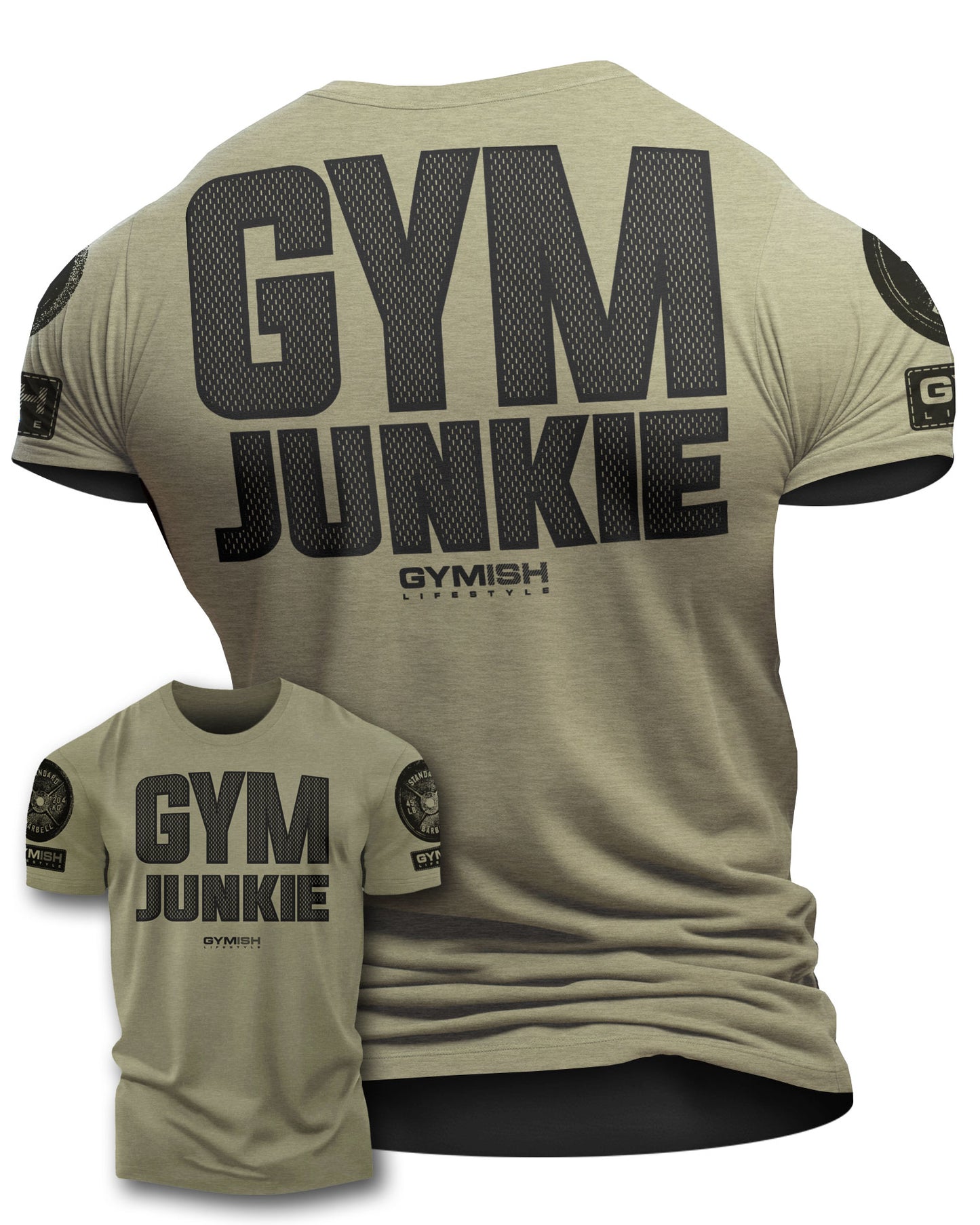 GYMISH Gym Junkie Back Design Workout T-Shirt for Men