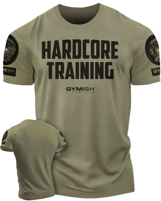 080. Hardcore Training Motivational Gym Shirt