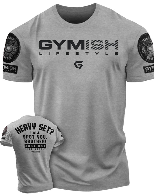 043. Spotter Funny Motivational Workout Gym T-Shirt for Men T-Shirt GYMISH LIFESTYLE